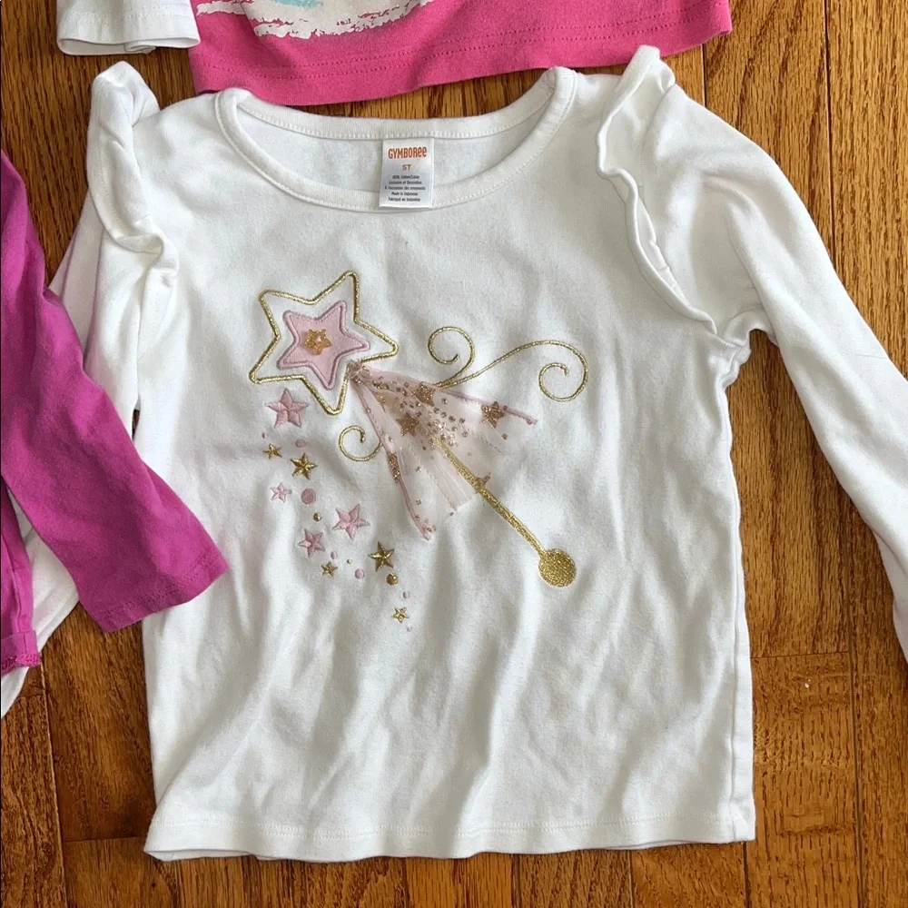 Carter's Long Sleeve Tees - Pink and White - Picture 4 of 9